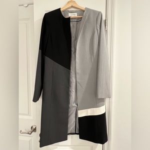 Calvin Klein long grey/colorblock blazer jacket